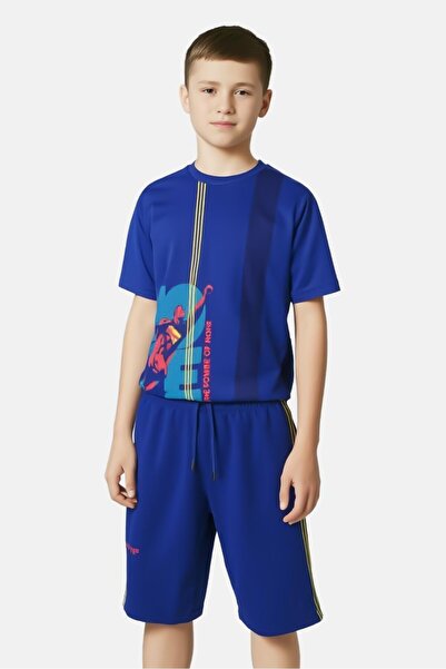 DC Superman Kids Boy 2 Pieces Short Sleeve Graphic Print Top And Bottom Set, Blue