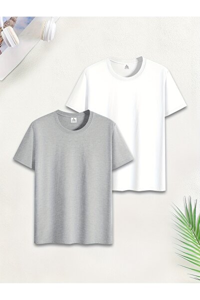 Lider Leather Pachet de 2 tricouri basic unisex – croială standard, țesătură ...