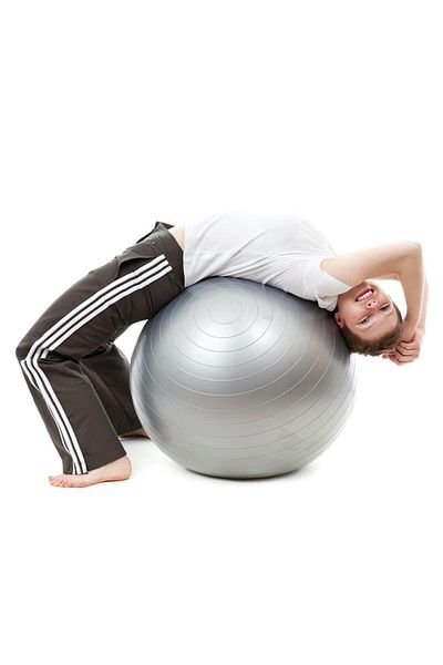 SERSIMO Fitness or yoga ball 75 cm, pump included, gray