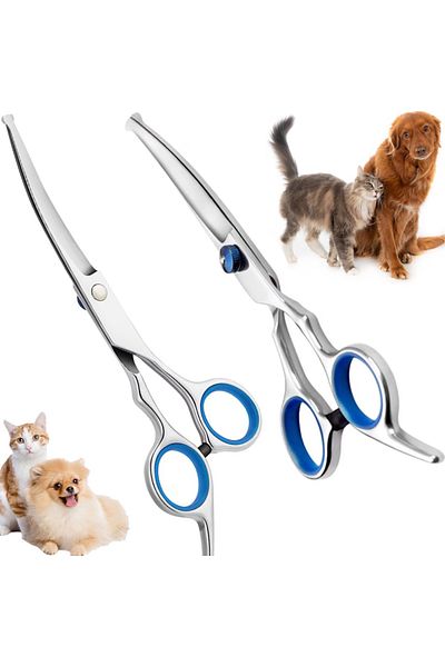Fish & Paws Foarfeca profesionala curbata de tuns caini, pisici si alte animale de companie, Fish & Paws ®