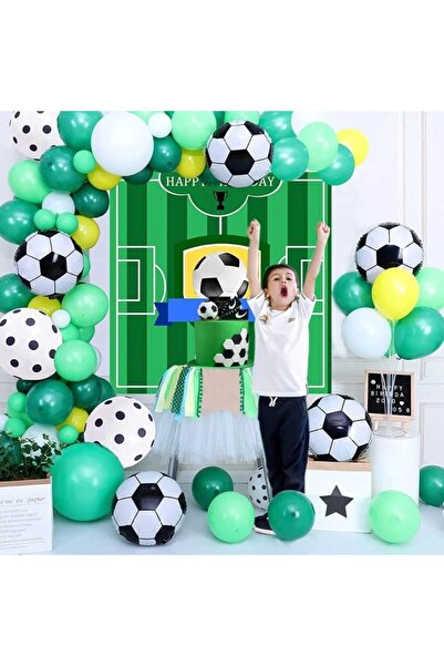 PROCART Football balloon arrangement kit, Happy Birthday background, latex and aluminum foil, 59 pieces