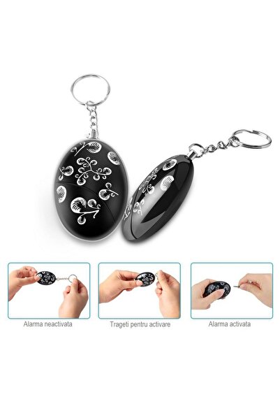 JustZEN Personal Alarm Keychain, Safe, 120 dB, Black