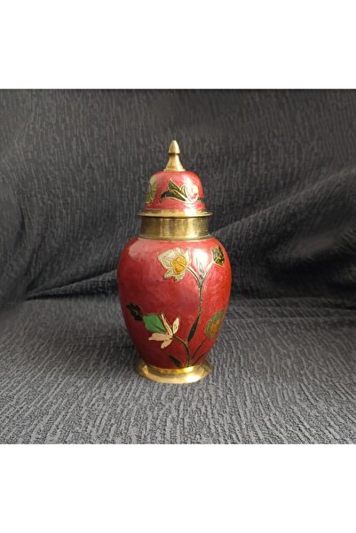 shop emektar eskiler Pirinç Malzemeden İmal Mineli Küp - Vazo.