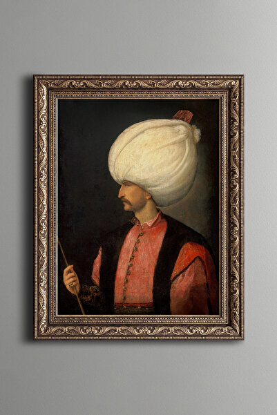 epiqart Kanuni Sultan Süleyman - Vintage Desenli Çerçeve