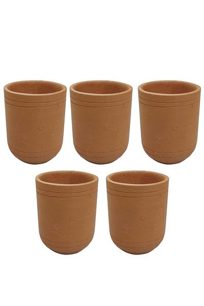unbranded Natural Clay Cups - Set of 5