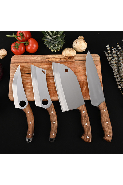Cavit İnox Şef Bıçağı Kamp Seti 4 Parça