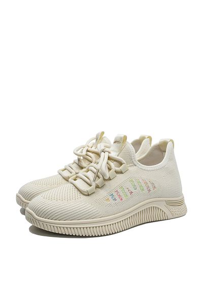 PASS Collection Comfortable Pass Collection beige sneakers with colorful details