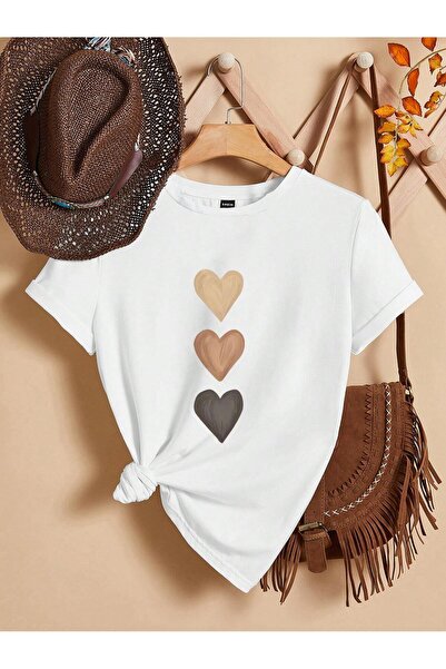 Lider Leather TRICOU DE DAMĂ CU IMPRIMEU 3INIMĂ