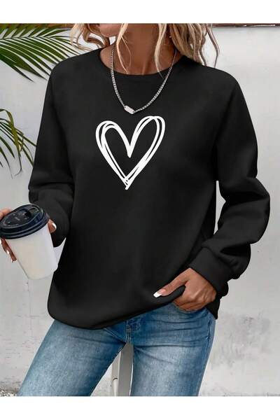 Lider Leather SWEATSHIRT DE DAMĂ CU GULER ROTUND ȘI TĂIȘĂRELE COMODĂ