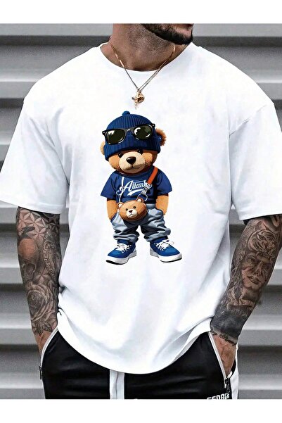 Lider Leather Tricou supradimensionat pentru bărbați, imprimat