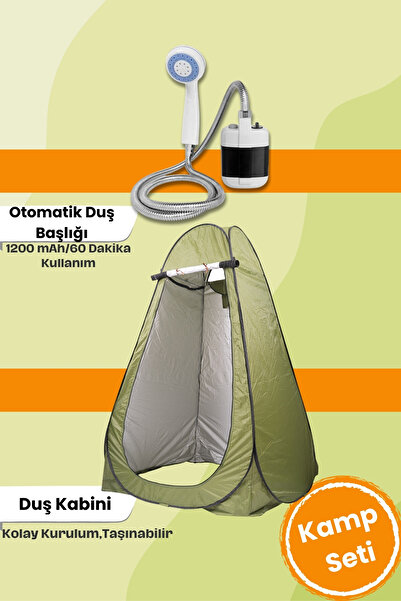 post alley Otomatik Kamp Duşu ve Yeşil Duş Kabini Seti