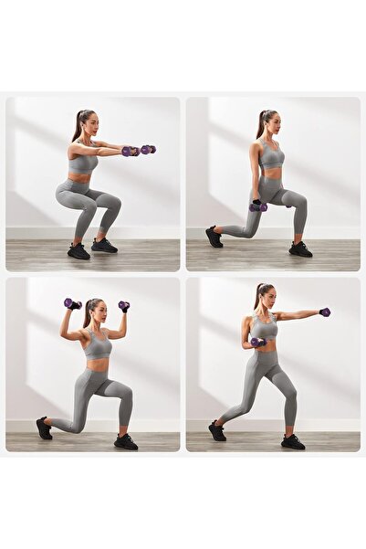 OEM SONGMICS Set of 6 Hexagonal Dumbbells with Stand, 2x1kg 2x1.5kg 2x2kg, Multicolor