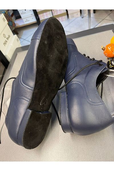 bitangosu Dark Blue Genuine Leather New Comfortable Men's Tango, Dance and Salon Shoes