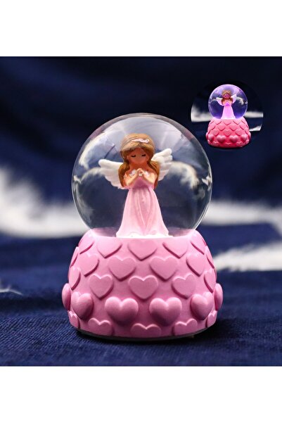 Genel Markalar Işıklı Mini Mavi Melek Kar Küresi