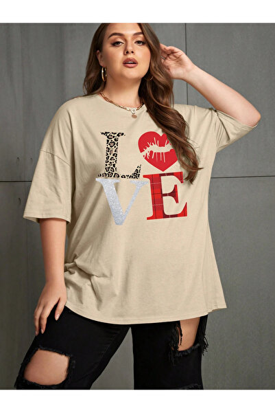 Lider Leather TRICOU DE DAMĂ MĂRIMI MARI CU INScripția LOVE