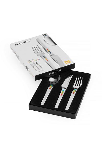 Berghoff Set de tacâmuri pentru copii, Swipswap, 3 piese, oțel, argintiu