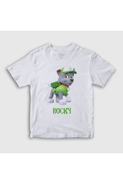 Presmono Unisex Kids White Rocky Paw Patrol T-Shirt 562328Tt