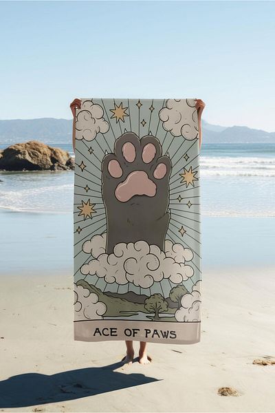 Doruklar Home Collection Modern Patterned Digital Printing Beach Sea Towel Peshtamal 80X160 cm Brs013
