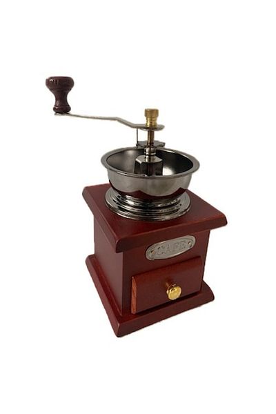 OEM Wooden coffee grinder, manual, vintage, wooden and stainless steel elements, for coffee, spices