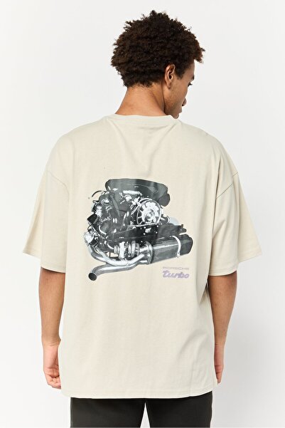 Puma x Porsche Design Men Sportswear Fit Short Sleeves Outdoor T-Shirt, Tan