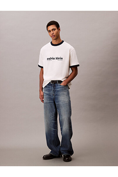 Calvin Klein Erkek Krem Beyaz Tişörtler