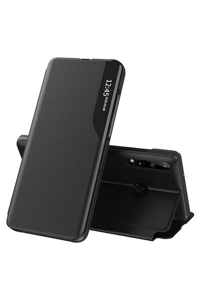 DONARIS Husa compatibila cu Samsung Galaxy A20s, Military Grade Certified, T189, Piele ecologica, Pitch Blac