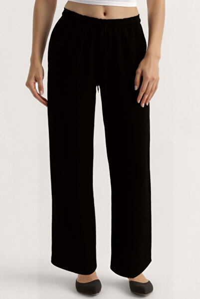 Vitrin Wide Leg Trousers with Elastic Waist