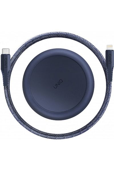 uniq Data and Charging Cable USB Type-C to Lightning Halo, 18W, Organizer, 1.2 m, Blue