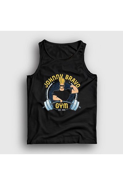 Presmono Унисекс черен потник за фитнес Johnny Bravo 559488tt