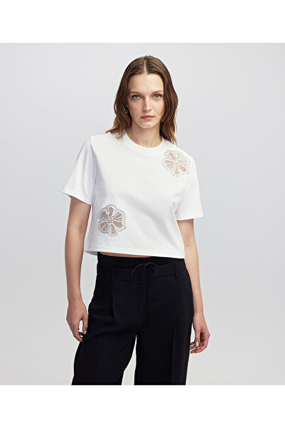 İpekyol Hotfix Printed Cutout T-Shirt