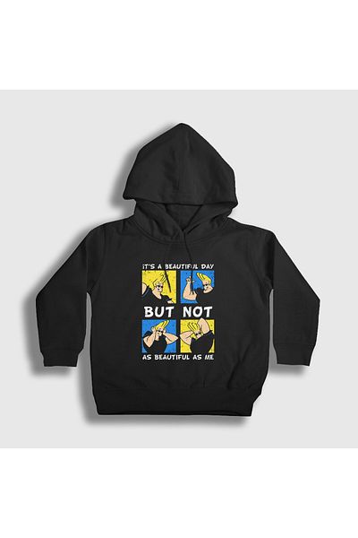Presmono Hanorac cu glugă unisex pentru copii Black Beautiful Day Johnny Bravo 558158tt