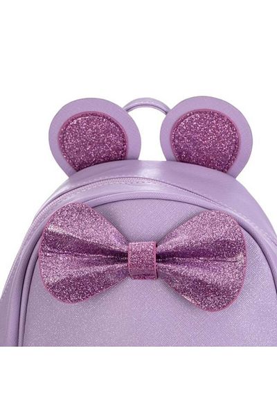 divendi-ro Rucsac mini cu frânghie și urechi cu sclipici, 20x11x22cm, liliac