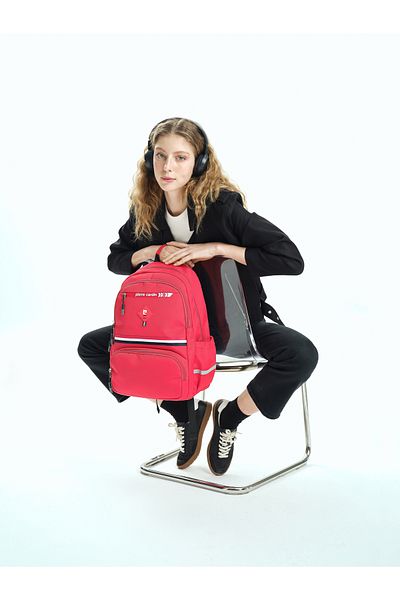 Pierre Cardin Rucsac roșu pentru școală pentru copii 07PC180012