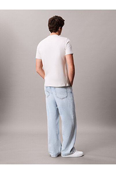 Calvin Klein Erkek Beyaz Grafikli Tişört