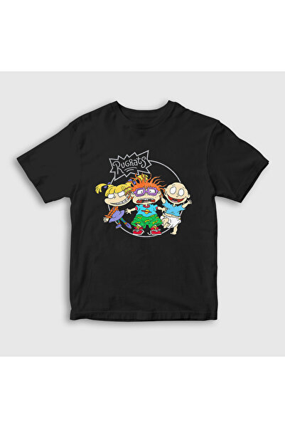 Presmono Unisex Kids Black Angelica Chuckie Tommy Rugrats T-Shirt 557897Tt