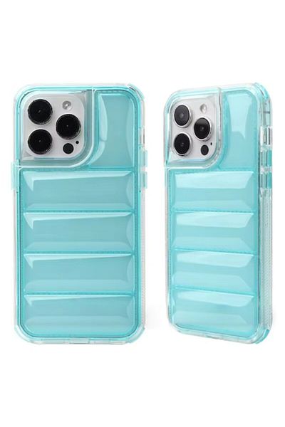Felba Phone Case for iPhone 14 Pro Max, V9, Polyurethane, Turquoise