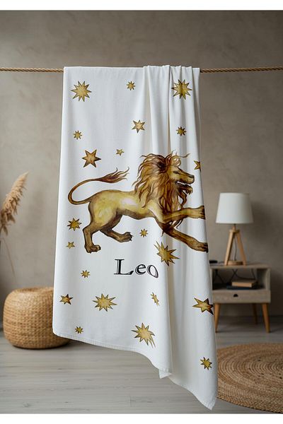 Doruklar Home Collection Modern Patterned Digital Printing Beach Sea Towel Peshtamal 80X160 cm Brs024
