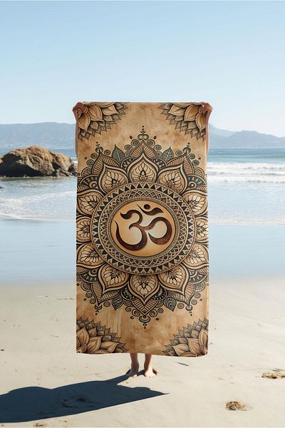 Doruklar Home Collection Modern Patterned Digital Printing Beach Sea Towel Peshtamal 80X160 cm Brs017