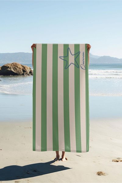 Doruklar Home Collection Modern Patterned Digital Printing Beach Sea Towel Peshtamal 80X160 cm Brs020