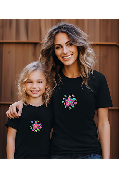 ASELİNDA Tricou combinat mamă-fiu cu imprimeu stea de mare (adăugați 2 artico...