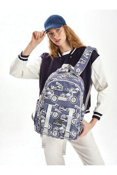 Pierre Cardin Μπλε Παιδικό Σχολικό Σακίδιο Πλάτης 07PC17733