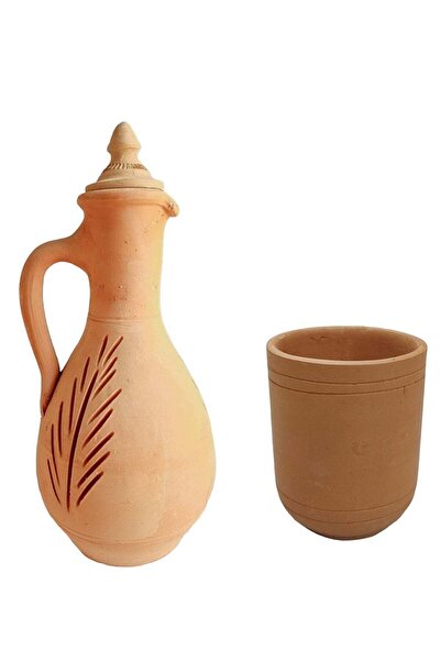 unbranded جرة فخارية بمقبض وكأس