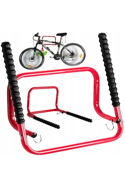 SERSIMO Wall bracket for parking 2 bicycles, maximum 40kg, 50cm, red