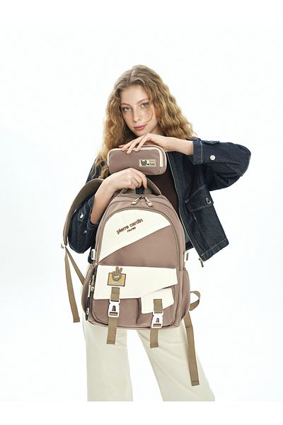 Pierre Cardin Кафява детска ученическа раница 07PC303