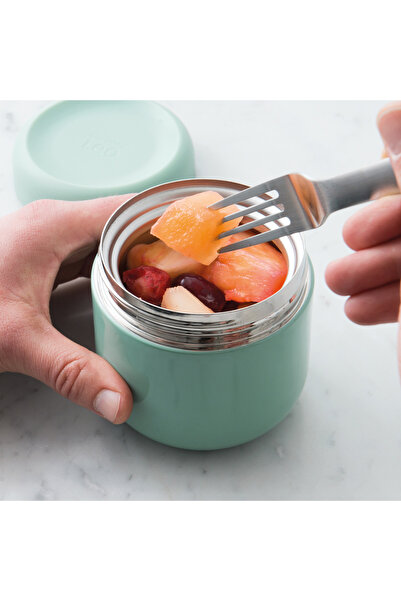 Berghoff Food container, 0.35L, 10 cm, double walls, Steel, Green