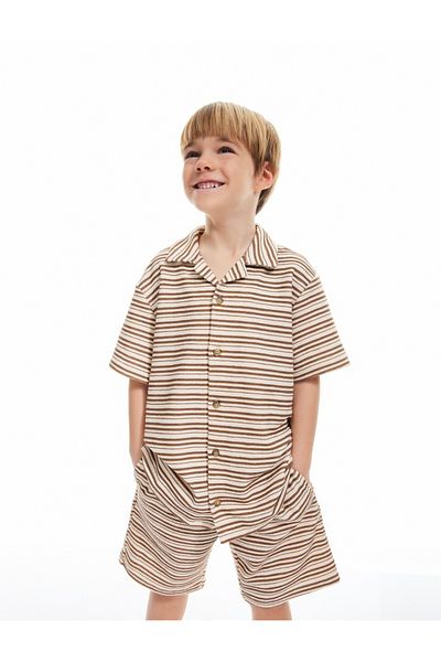 Koton Tricou polo din bumbac cu mânecă scurtă cu închidere cu nasturi