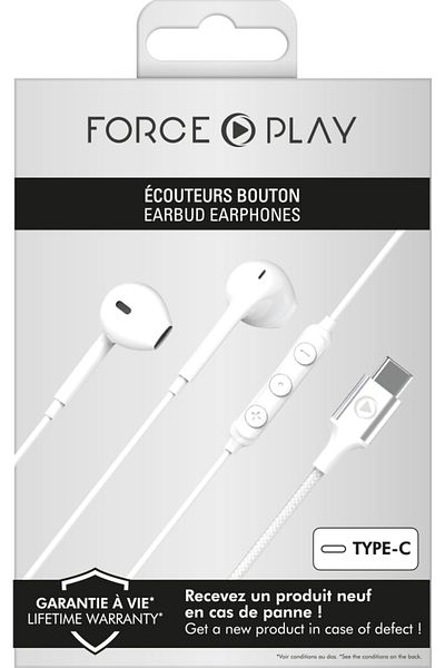 Force USB C Wired Headphone White