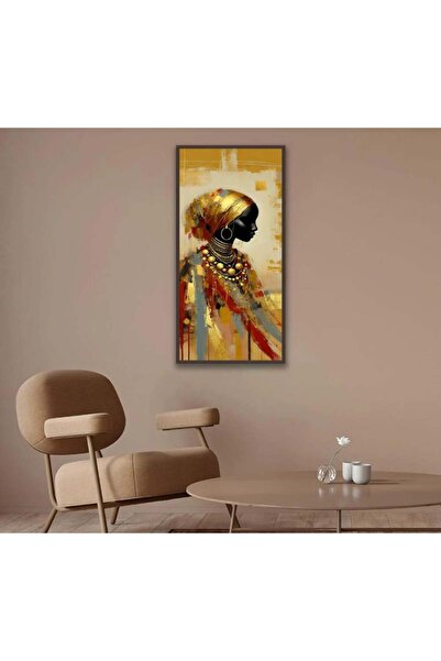 4gdran Woman Canvas Painting with Hollow Brown Frame