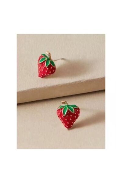 Inovius - Strawberry Earrings with Leaves