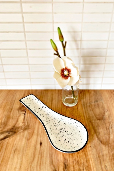 HızlıTrend Suport pentru lingură din ceramică pentru blat, suport pentru lingură murdară, 26 cm